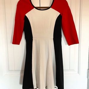Express Color Block Skater Dress Size Small